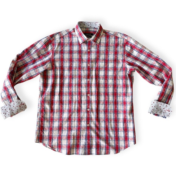 Bugatchi Uomo Classic Fit Long Sleeve Button Down Shirt Size M - Picture 1 of 11